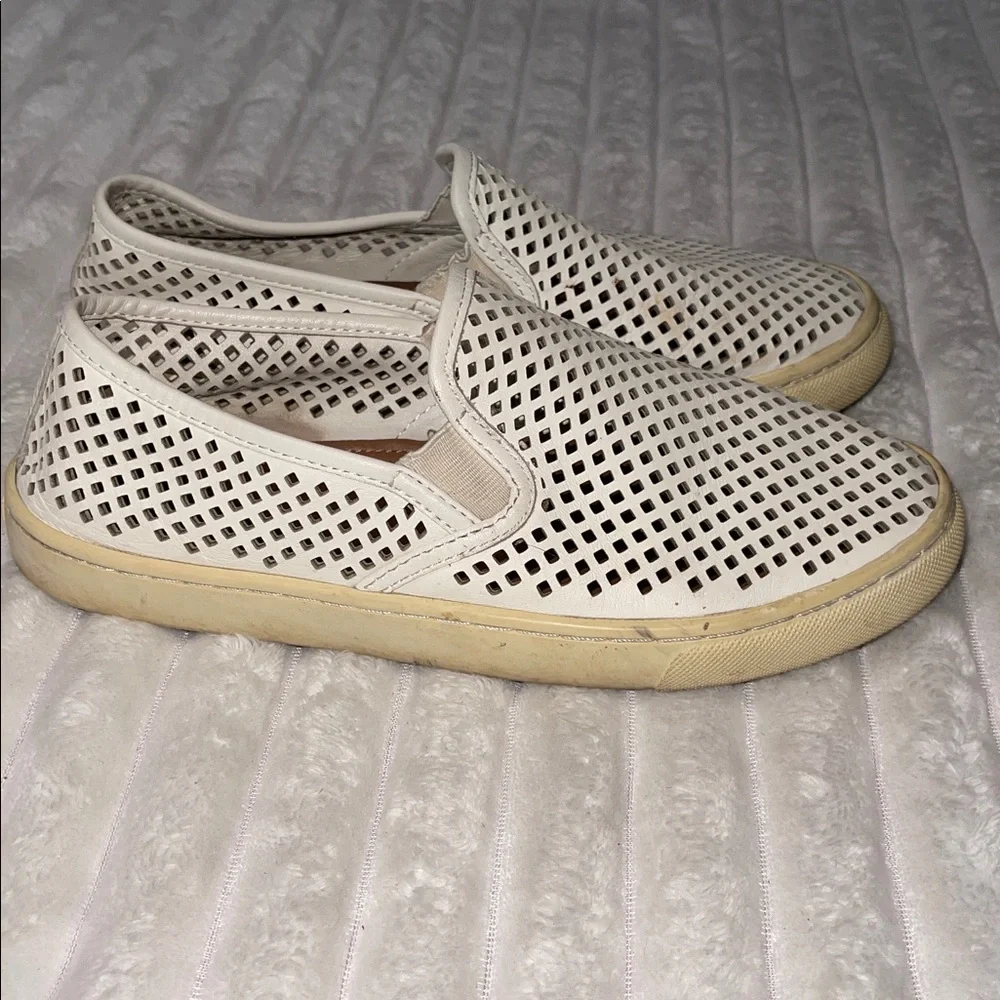 Tory Burch White Perforated Slip-Ons | Size 7.5 Women